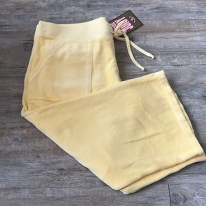 NWT Juicy Couture Lemon Fizz Terry Cloth Crop Pant